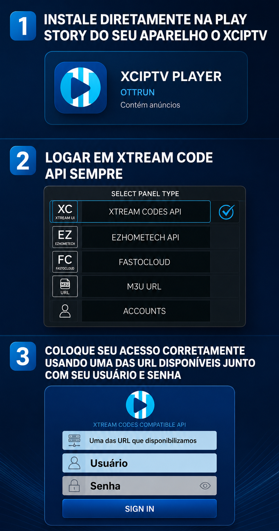 Xciptv — Passo 1