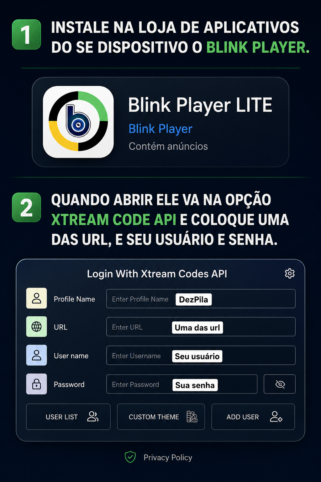 Blink Player — Passo 3