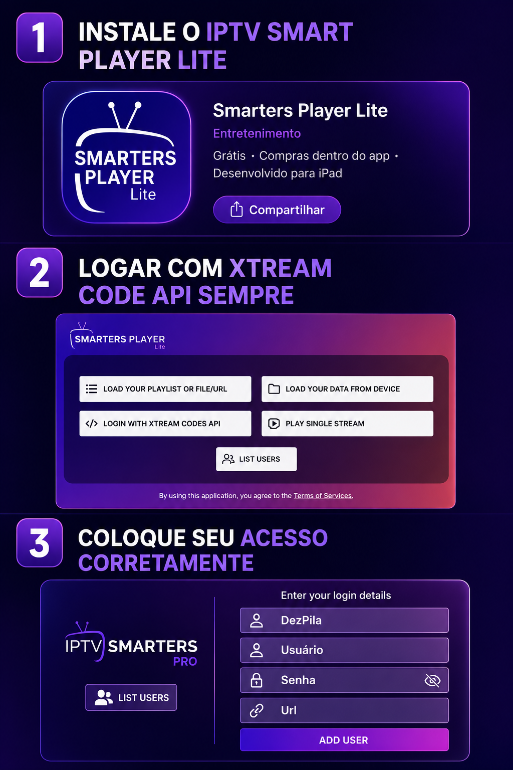 Iptv Smart Player iOS — Passo 2