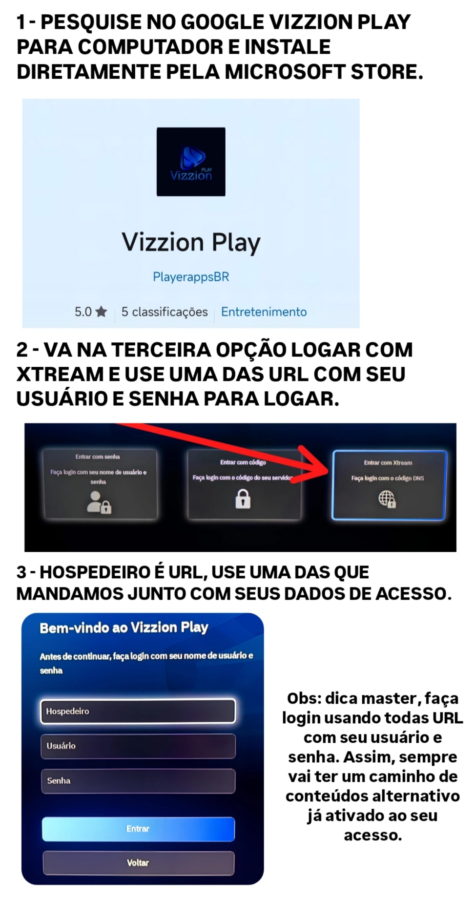 Vizzion Play PC — Passo 1
